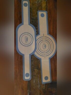 Silicone Double Handle Bread Slings Set Of 2 - Blue & Cream